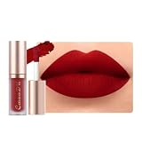 evpct 1Pcs Ruby Brick Red Matte Liquid Lipstick Lip Gloss Glossy Set for Black Women 24 Hour Silky Velvet Lipstick labiales matte larga duracion mate 24 horas originales 08#