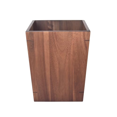 Caneca de basura rectangular de bambú natural miniatura 2