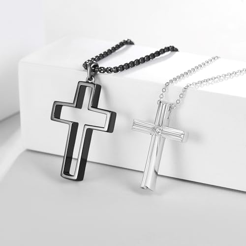 ONEFINITY Angel and Devil/Cross/Moon and Sun Couples Necklace Sterling Silver His and Hers Matching Necklace Heart Symbol of Love Pendant Couples Jewelry Gifts for Couple Her Him4