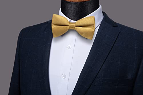 Image of YourTies Bow Ties for Men Pretied Bowties Solid Color Satin Bow Tie Formal Business Tuxedo Wedding Party Prom