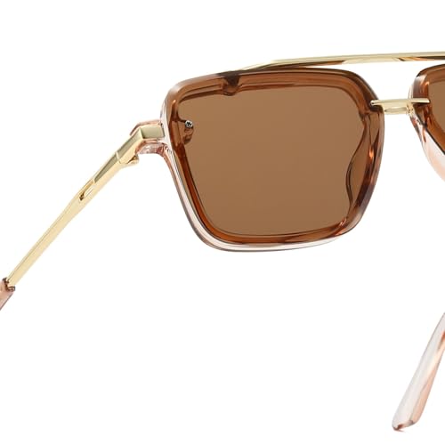 Image of Xpectrum Retro Square Aviator Sunglasses for Men Women Vintage 70s Disco Gangster Style Rectangle Glasses