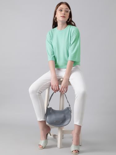 Image of KOTTY Women's Cotton Blend Solid Oversized T-Shirts