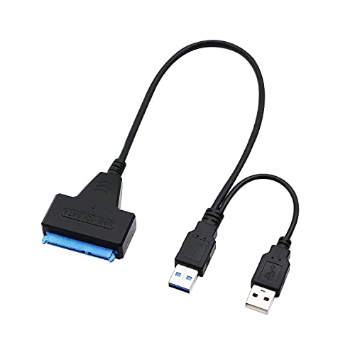 Image of USB 3.0 to SATA III Hard Drive Adapter Cable for 2.5 /3.5 Inch HDD SSD and DVD - 22 Pin (7+15) Converter With Dual USB 3.0 and 2.0 Power Cable