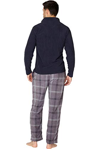 INTIMO Men's Zip Top Fleece Pajama Set2