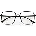 zeroUV - Chic Everyday Blue Light Filter Oversized Glasses D258 (Black/Clear)
