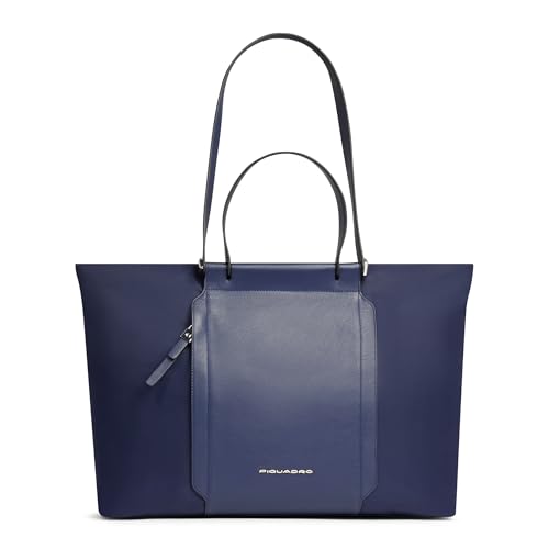 Bolso de mujer Piquadro en cuero y tejido selecto para portátil 15,6"
