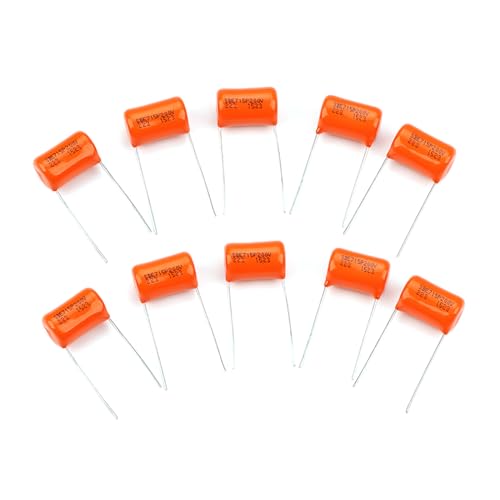 caralin 10Pcs 200v 715P .022uf Orange Drop Capacitors Tone Caps Guitar Tone Capacitor Lightweight Electric Guitar Capacitor Polypropylene, As Pic Shows