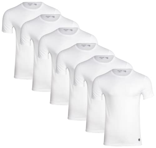 Life is Good Mens Undershirts - 6 Pack Lightweight Breathable Cotton Crewneck and V-Neck T Shirts for Men (Sizes: S-XL)