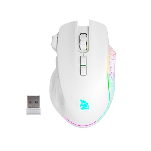EMPIRE GAMING RF906 - Souris Gamer sans Fil 3 Modes – 2,4 GHz, BT, Filaire – 8 Boutons Programmables – Logiciel Inclus – 10000 DPI – RGB...