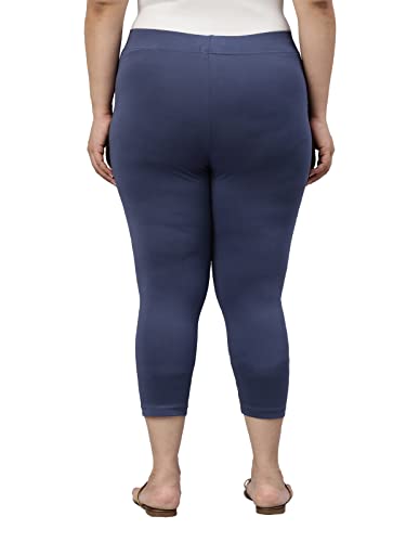 Image of GO COLORS Soft Cotton Stretch Cropped Leggings for Women | Breathable, Mid Rise