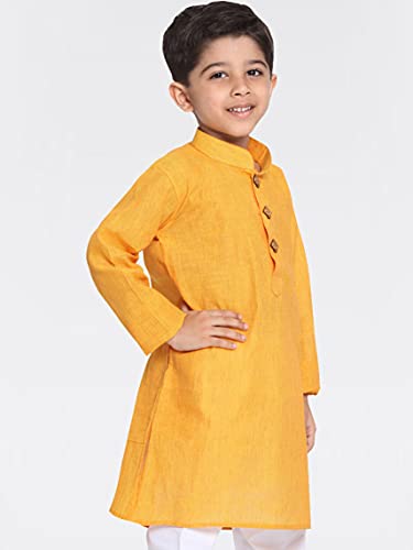 Image of VASTRAMAY Boys Cotton Regular Fit Solid Regular Kurta