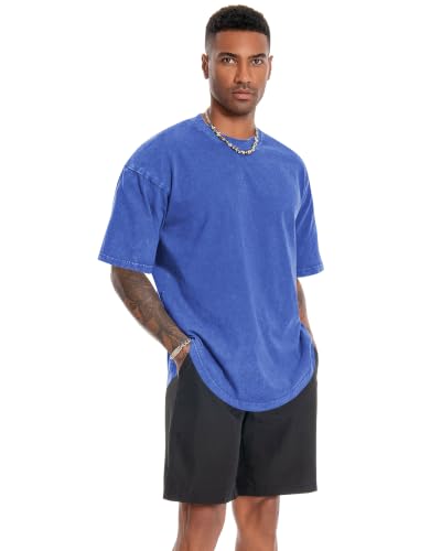Image of Oversized Tshirts for Men Short Sleeve Vintage Washed Basic Loose Tees 2026