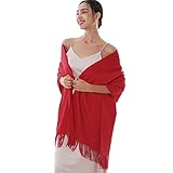 RIIQIICHY Winter Scarf for Women Red Pashmina Shawls Wraps for Evening Dresses Large Warm Soft Scarves