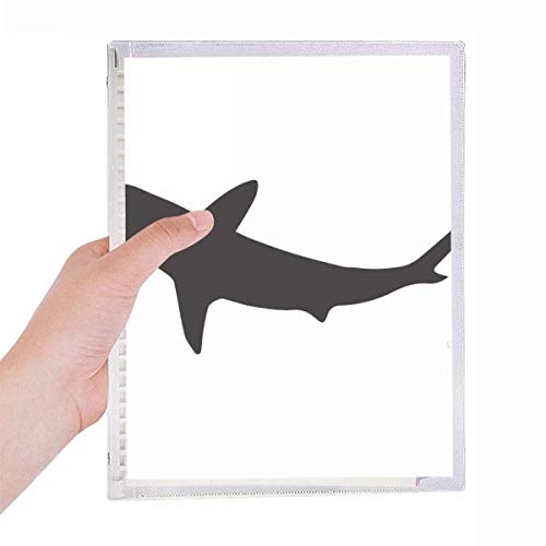 Carnet de notes à spirale rechargeable motif poissons féroces et requin à couverture rigide