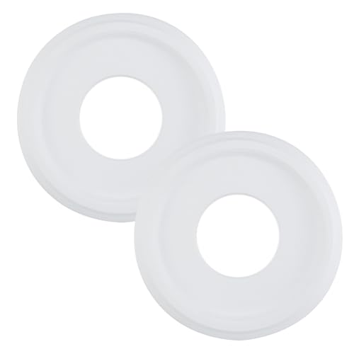 Image of PU Ceiling Medallions 2Pcs, 9.8 Inches x 3.86 Inches, White | Whole Cover Type, Paintable, Fits 3.86 Inches Canopy, European Vintage Style, Made of Synthetic Foam