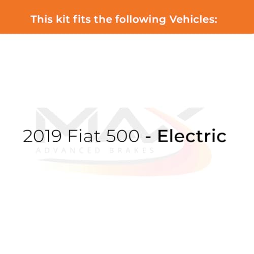 Image of Max Advanced Brakes Front & Rear Brake Kit Compatible With 2019 Fiat 500 Electric Replacement Premium OE Disc Brake Rotors and Ceramic Brake Pads