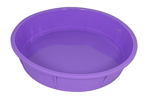 Bakerpan Premium Silicone Round Cake Pan, Round Mold, 10 Inches (Purple, 1)