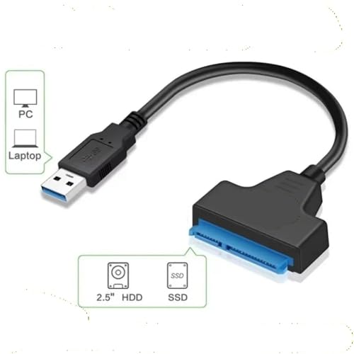 Cable adaptador SATA a USB 3.0/2.0 Tipo C para disco duro 2.5" miniatura 5