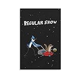 Regular Show Poster Comedy Animation Art Poster Canvas Painting Decor Wall Print Photo Gifts Home Modern Decorative Posters Framed/Unframed 16x24inch(40x60cm)