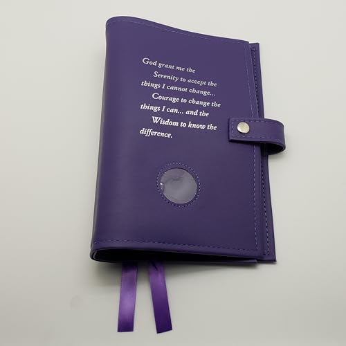 Deluxe Double Alcoholics Anonymous AA Big Book & 12 Steps & 12 Traditions Book Cover Purple