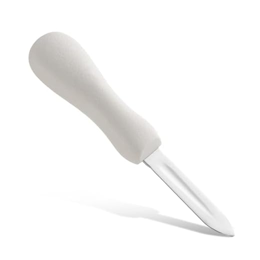 Zsirue Oyster Shucking Knife, 2.75" New Haven Style Oyster Shucker Clam Knife with Non-Slip Poly Handle, Seafood Opener Seafood Tools (White)