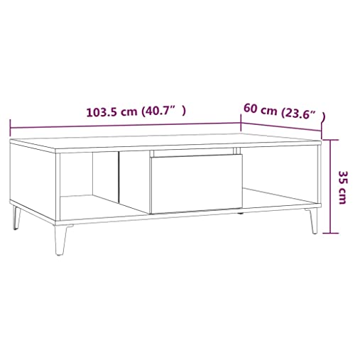 Mesa de centro de roble ahumado de facil limpieza para el hogar 3