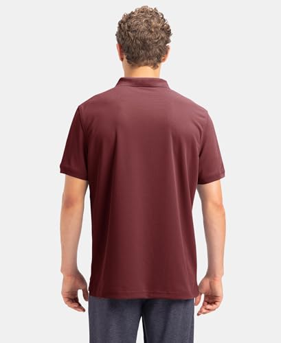 Image of Jockey AM38 Men Microfiber Fabric Solid Half Sleeve Polo T-Shirt with StayDry & StayFresh Technology