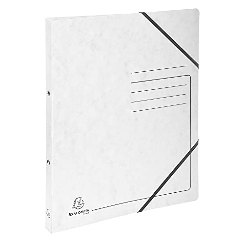 Exacompta 542556E Ringhefter mit Gummizug. Aus extra starkem Colorspan-Karton 2 Ring-Mechanik DIN A4 Füllhöhe 14 mm grau Ring-mappe Ringbuch Hefter