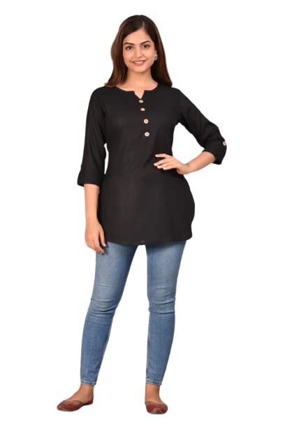 Image of Women's Rayon Straight Solid Casual Top /Kurta