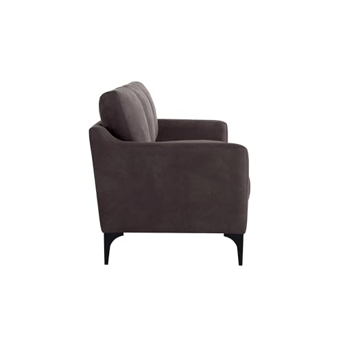 Image of Serta Triton 78 inch Sofa, Transitional Modern, Dreamcoil Comfort, Metal Legs, Vegan Suede, Charcoal