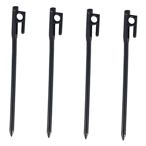 HOLIDYOYO 4Pcs Heavy Duty Iron Tent Pegs Durable Ground Nails for Outdoor Camping Beach Use Easy to Use and Remove Wear Resistant Tent Accessories
