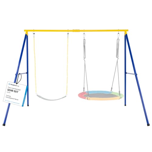 COSTWAY Schaukelgestell Outdoor, Schaukelgerüst Metall bis 300 kg belastbar