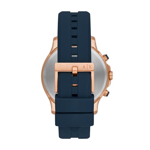 Armani Exchange Silicone Hampton Analog Blue Dial Men Watch-Ax2440, Blue Band - Image 4