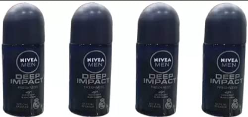 Image of NIVEA DEEP IMPACT FRESHNESS (PACK OF 4) Deodorant Roll-on - For Men (200 ml, Pack of 4)