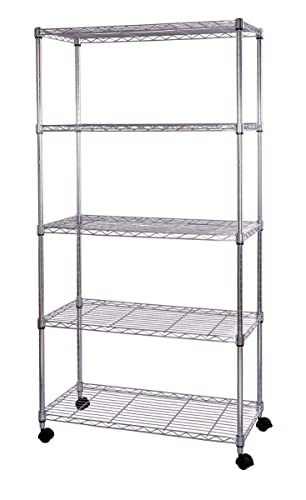 Estante aço cromado 5 prateleiras 75 x 35 x 155 cm - Duratec