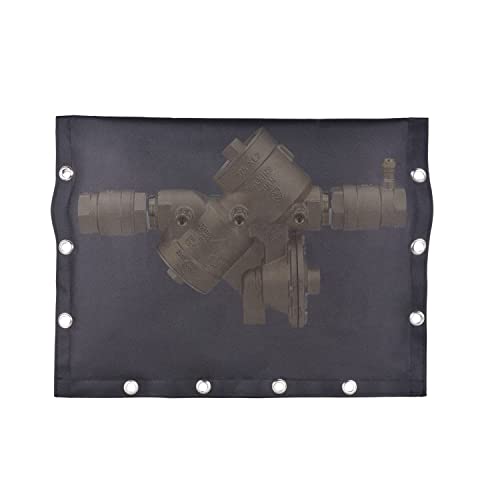 Outdoor Backflow Preventer Insulation Cover Insulated Pouch For Winter Pipe Freeze Protection Sprinkler Valves In Snow Or Sun Exposure, Waterproof Sprinkler Valve System Cover (21"W X 16"H，Black) #TOP17