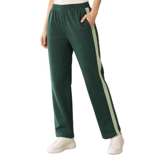 Image of Nobero Joggers for Women | Track Pants for Women | Straight Fit | Elasticated Waist with Drawcord | Soft & Breathable Fabric | Casual Everyday Wear
