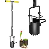 IDAMAKON Blumenzwiebel-Pflanzwerkzeug, Langer Griff, gezackter Boden, Blumenzwiebelpflanzer mit...