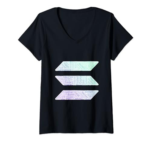 Womens Solana Word Cloud - Crypto V-Neck T-Shirt