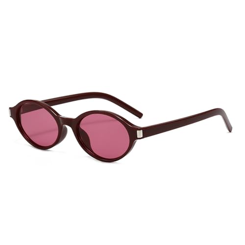 Lunettes de soleil ovales protection UV400 pour femme style rétro punk