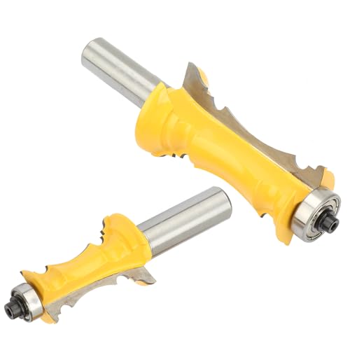 Generic 2PCS硬化スチールクラウンモールディングルータービット木工ミルリングカッター用のビット、プロの大工や愛好家向けの振動なしの操作、1/2インチシャンク、さまざまな木材材料に適しています