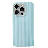 ZTOFERA for iPhone 15 Case with Geometric Vertical Stripes,Cute Fashion Simple Line Pattern for Women Men,Soft TPU Slim Glossy Shockproof Case Cover(Light Blue)