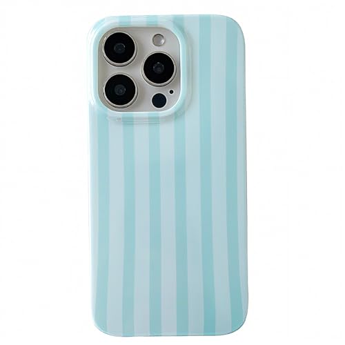 ZTOFERA for iPhone 15 Case with Geometric Vertical Stripes,Cute Fashion Simple Line Pattern for Women Men,Soft TPU Slim Glossy Shockproof Case Cover(Light Blue)