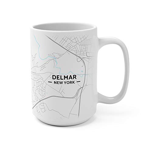 Hometown Bias Delmar, New York NY Map Mug (15 oz)