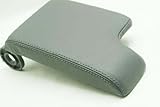 Fits 1999-2004 BMW E46 Gray Synthetic Leather Console Lid Armrest Cover (Vinyl Part Only)