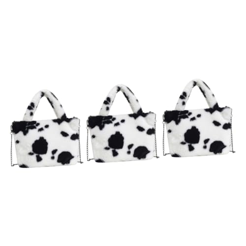 Sac à main peluche vachette 3 pièces GALPADA pour femmes avec bandoulière confortable
