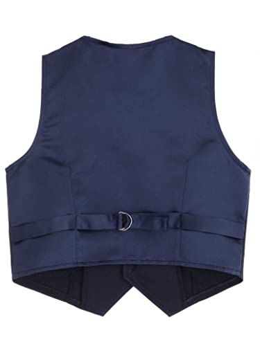 Kids Boys Gentlemen Solid Color Vest V Neck Formal Waistcoat for Wedding Birthday Party4