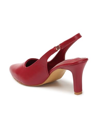 Image of ELLE Women Stylish and elegant Slingback Kitten Heel Mule Sandal