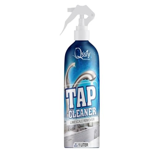 Image of Qssiy Lemon Tap Cleaner 1L | Instant Limescale Remover for Chrome, Steel, Brass Taps & Shower Heads | No Residue, Hand Safe | Fresh Lemon Scent | Made in India