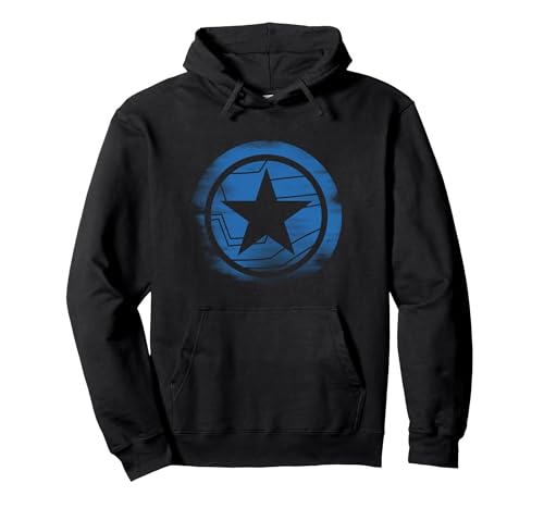 Marvel The Falcon and the Winter Soldier Glitch Icon Pullover Hoodie, Adult Unisex, Black, Large